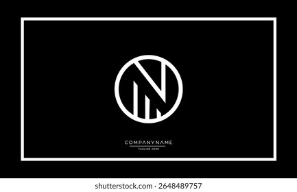 Alphabet letters N or NN logo monogram