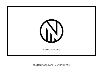 Alphabet letters N or NN logo monogram