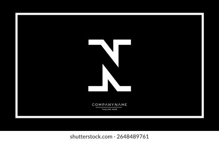 Alphabet letters N or NN logo monogram