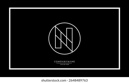 Alphabet letters N or NN logo monogram
