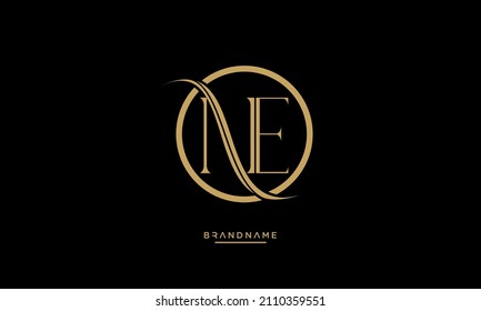 Alphabet Letters NE, EN Logo Emblem Monogram