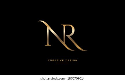 Alphabet Letters NR, RN Logo Emblem Monogram