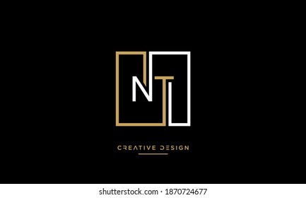Alphabet Letters NT, TN Abstract Logo Emblem Monogram
