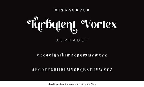 Alphabet letters and numbers in an attractive, premium, luxury font. Elegant wedding typography with a decorative vintage retro serif font. imaginative vector graphics