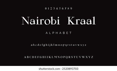 Alphabet letters and numbers in an attractive, premium, luxury font. Elegant wedding typography with a decorative vintage retro serif font. imaginative vector graphics