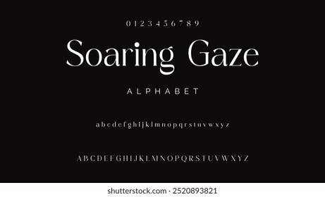Alphabet letters and numbers in an attractive, premium, luxury font. Elegant wedding typography with a decorative vintage retro serif font. imaginative vector graphics