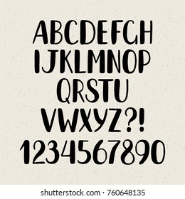 Alphabet letters and numbers. Freehand drawing. Can be used for scrapbook, postcards, etc.