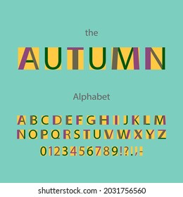 Alphabet. Letters, numbers,  punctuation marks. ABC. Vector design.