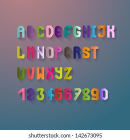 Alphabet Letters And Numbers Set - Isolated On Background - Vector Illustration, Graphic Design Editable For Your Design. Logo Symbols 
