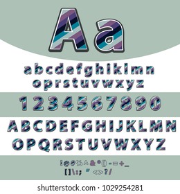 Alphabet. Letters and numbers set vector. formed by colored lines. Font style, vector design template elements for your application or corporate identity