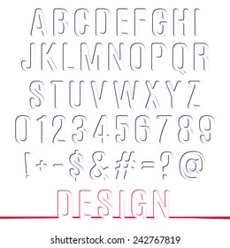 alphabet letters and numbers  Vector set creative design letters isolated on white background
