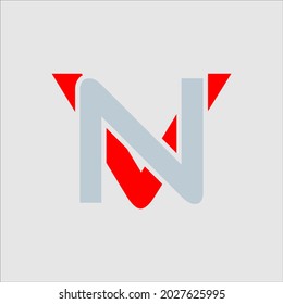 Alphabet Letters NV or VN icon Logo. Creative Modern Letters Vector Icon Logo Illustration.