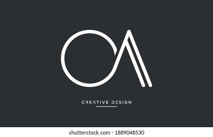 Alphabet Letters OA or AO Abstract Logo Monogram	