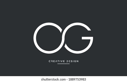 Alphabet Letters OG or GO Icon logo	