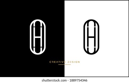 Alphabet Letters OH or HO Icon Logo Vector	
