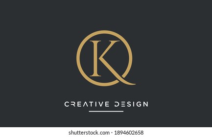 Alphabet letters OK or KO Abstract icon logo