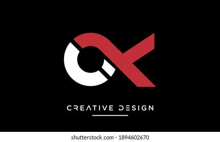 Alphabet letters OK or KO Abstract icon logo