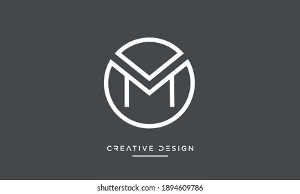 Alphabet Letters Om or MO Abstract icon Monogram Logo