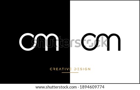 Alphabet Letters Om or MO Abstract icon Monogram Logo Foto stock © 