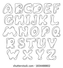 Alfabeto, letras sobre fondo blanco, ilustración vectorial