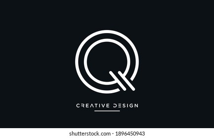 Alphabet Letters OQ or QO Abstract icon Logo Monogram