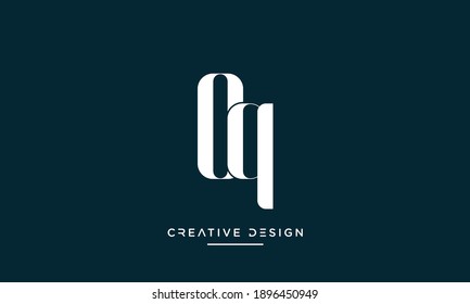 Alphabet Letters OQ or QO Abstract icon Logo Monogram