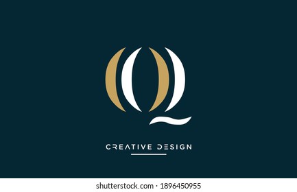 Alphabet Letters OQ or QO Abstract icon Logo Monogram