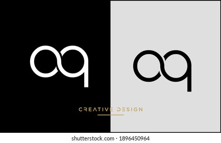 Alphabet Letters OQ or QO Abstract icon Logo Monogram