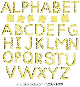 alphabet letters out of paper for notes