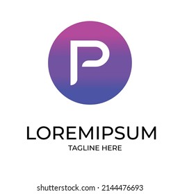Alphabet letters P Initials Monogram logo