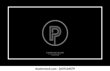 Letras alfabéticas P ou monograma do logotipo PP