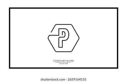Letras del alfabeto P o PP logo monograma