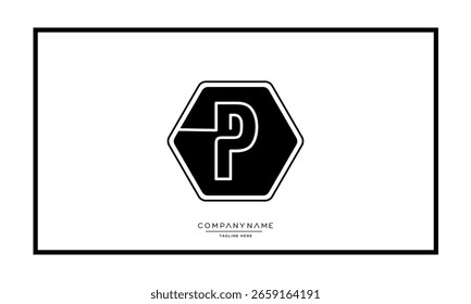 Letras del alfabeto P o PP logo monograma