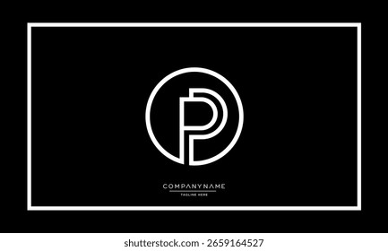 Letras del alfabeto P o PP logo monograma
