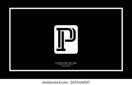 Alphabet letters P or PP logo monogram