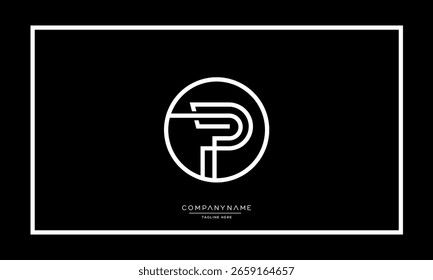 Letras del alfabeto P o PP logo monograma