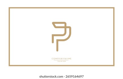 Letras del alfabeto P o PP logo monograma