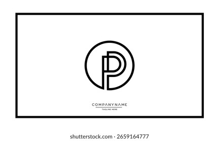 Alphabet Buchstaben P oder PP Logo Monogramm