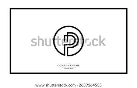 Alphabet letters P or PP logo monogram