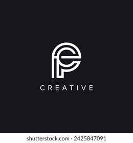 Alphabet Letters PE EP Creative Logo Initial Based Monogram Vector Icon.