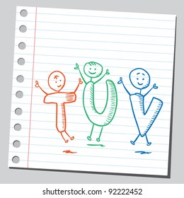 Cartas alfabéticas para personas