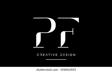 Alphabet letters PF or FP Abstract Icon Logo Emblem monogram