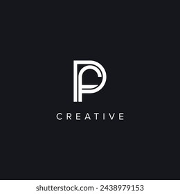 Letras del alfabeto PF FP Logo creativo Basado inicial Monograma Icono Vector Elemento.