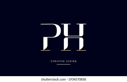 Alphabet Letters PH, HP, P oder H Icon Logo Monogram