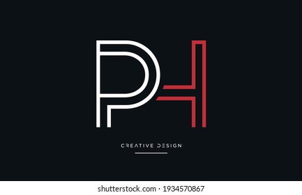 Alphabet Letters PH, HP, P or H Icon Logo Monogram