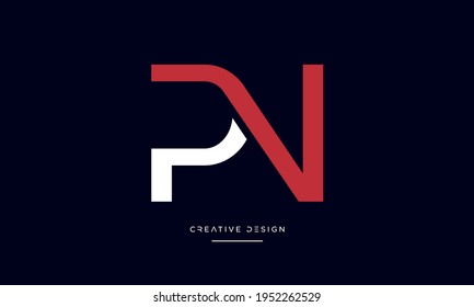 Alphabet Letters PN or NP Abstract Icon Logo	
