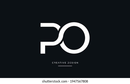 Alphabet Letters PO or OP Abstract Icon Logo Monogram	