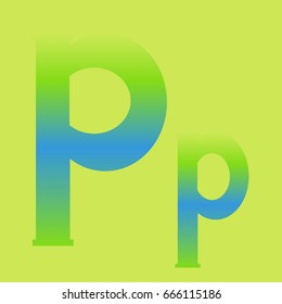 Alphabet letters Pp in colored gradient
