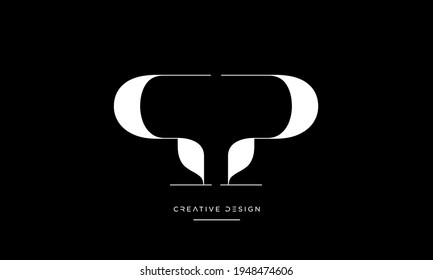 Alphabet Letters PP or P Abstract Icon Logo Monogram	
