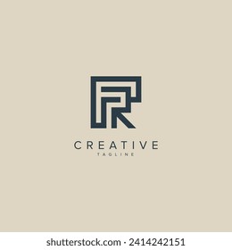 Alphabet letters PR RP business Logo Initial Based Monogram Icon Vector.